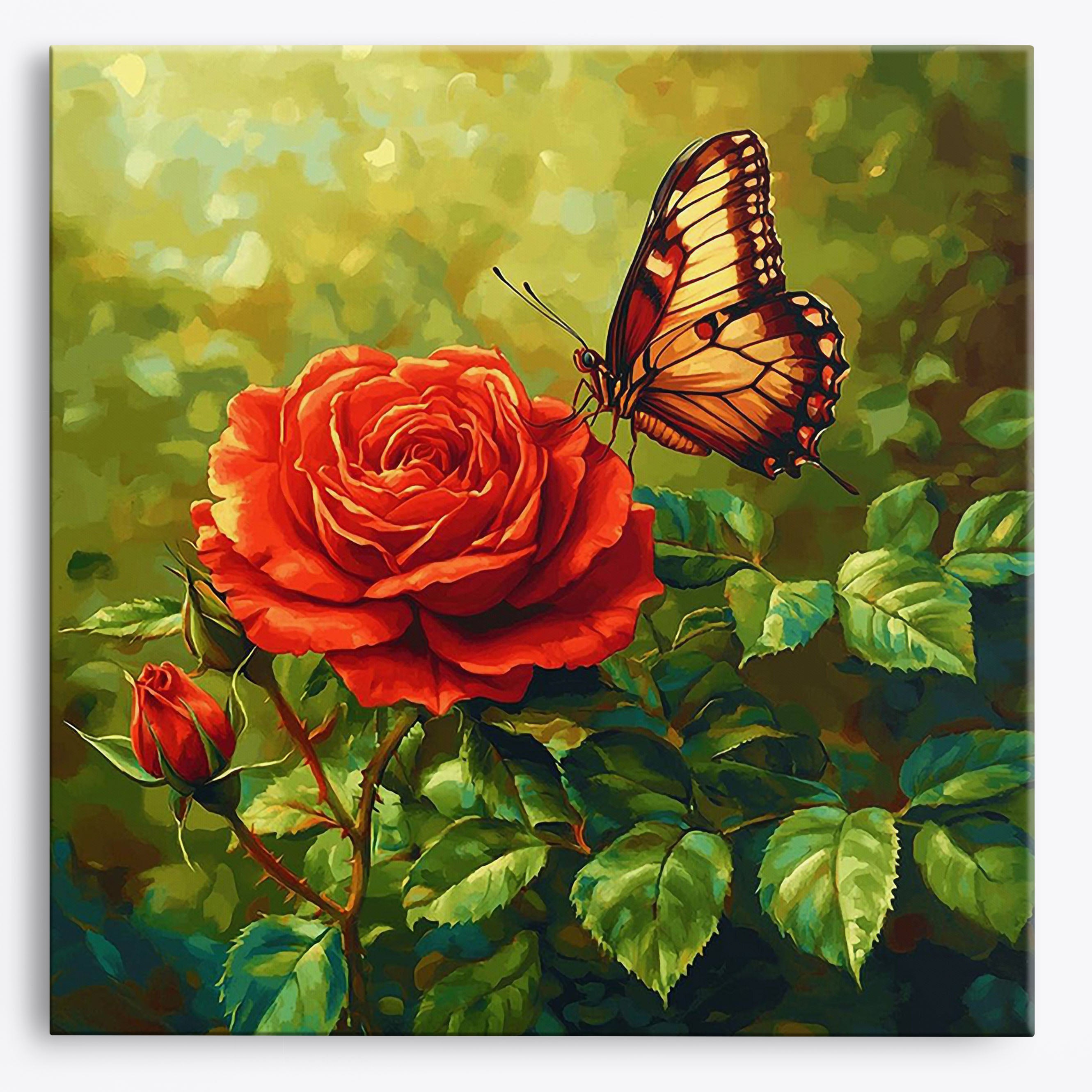 Red Rose Beauty No Frame / Regular (15.75"x15.75"/40x40cm) / 24 colors