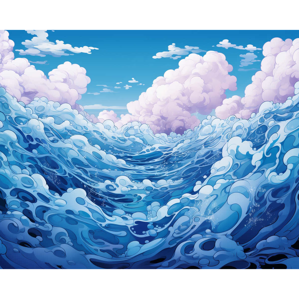 Bubbly Ocean Wavescape