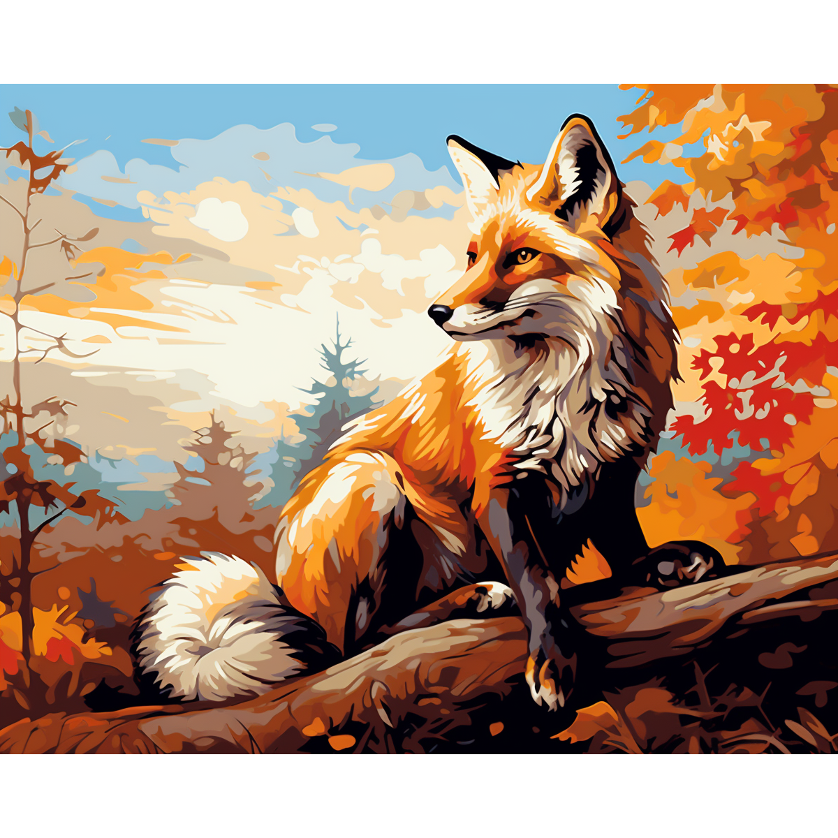Värviline Fox päikeseloojang