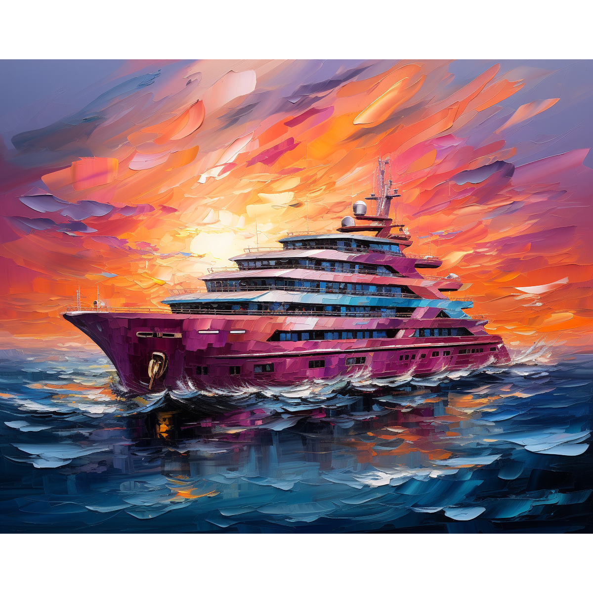 Luxury Yacht In Purple
